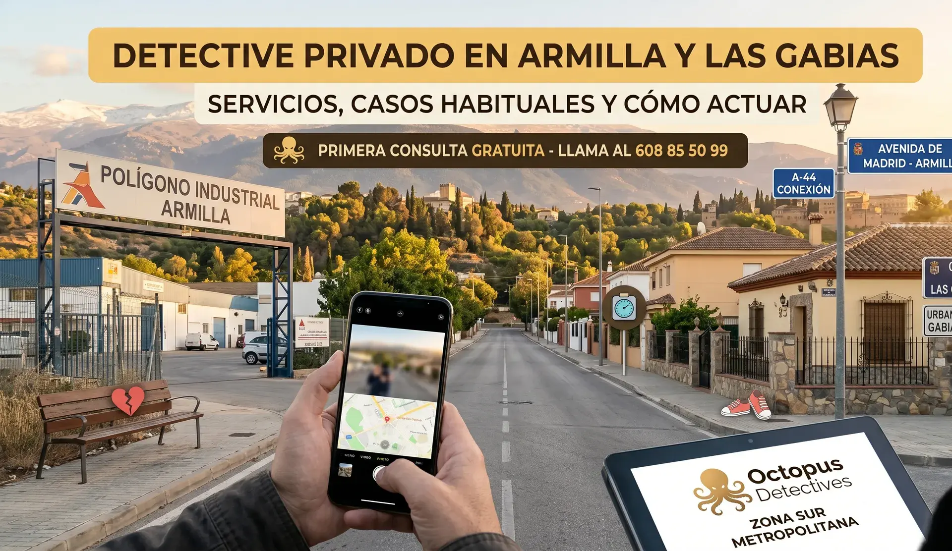 Detective privado en Armilla y Las Gabias: servicios, casos habituales y cómo actuar