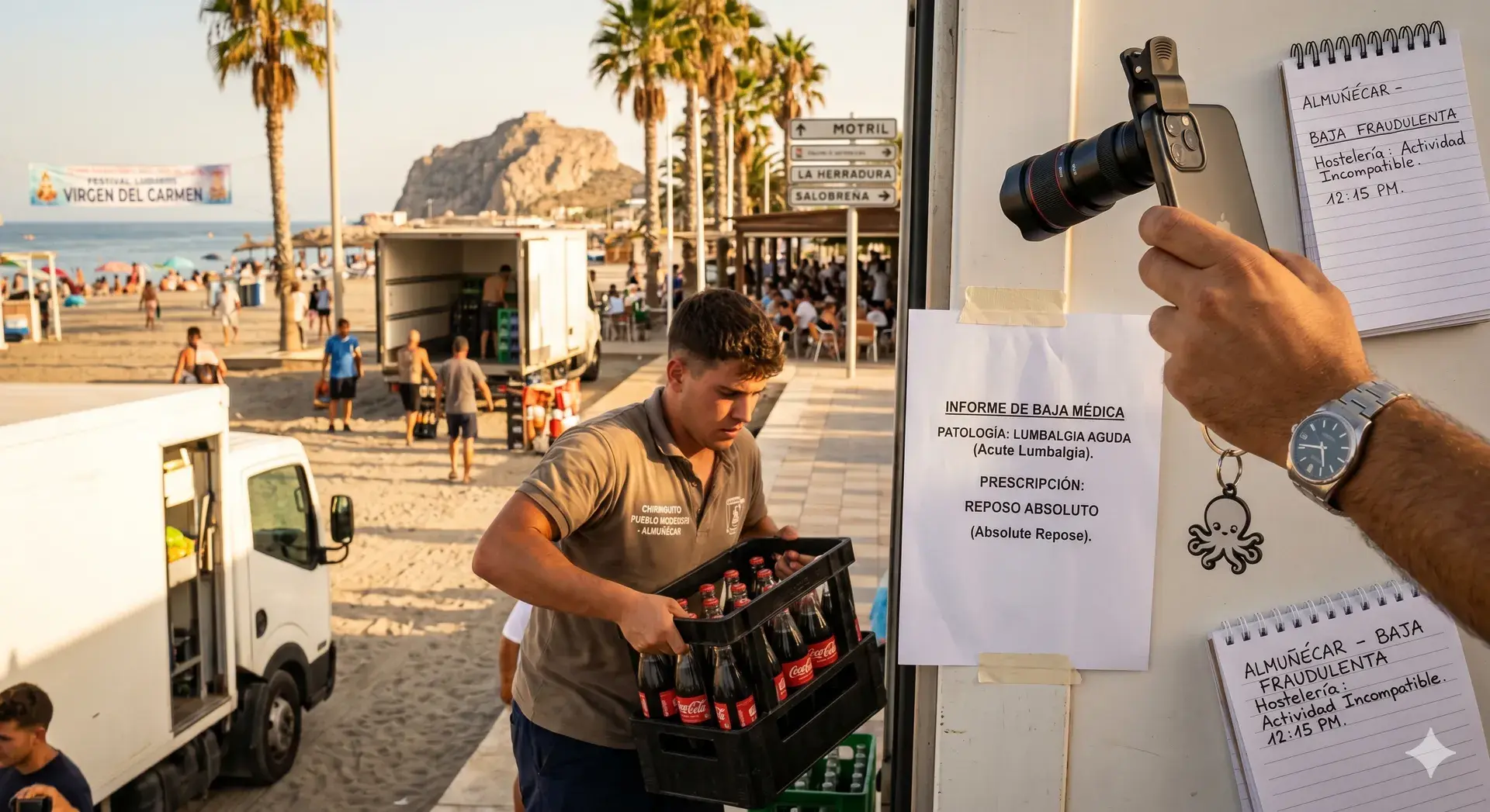 Bajas laborales fraudulentas en hostelería de Costa Tropical: por qué Almuñécar y Motril concentran picos en julio y agosto