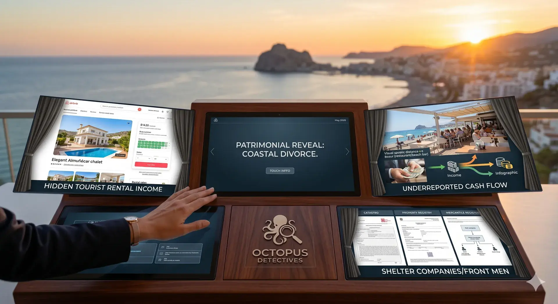 Investigación patrimonial en divorcios con bienes en costa: chalets, alquiler turístico y locales comerciales